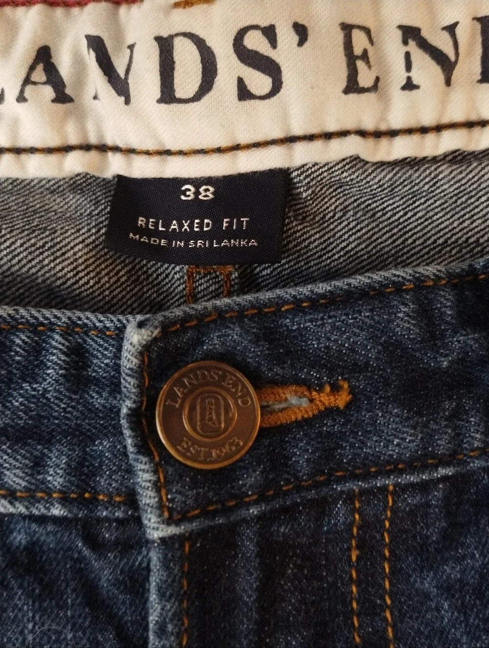 Lands End 90s Vintage Relaxed Fit Jeans Dark Wash